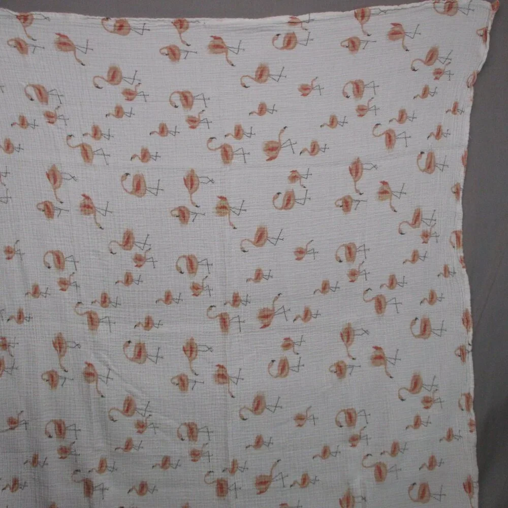 Flamingo Animal Print‎ Scarf Square White & Pink Women Size | O/S